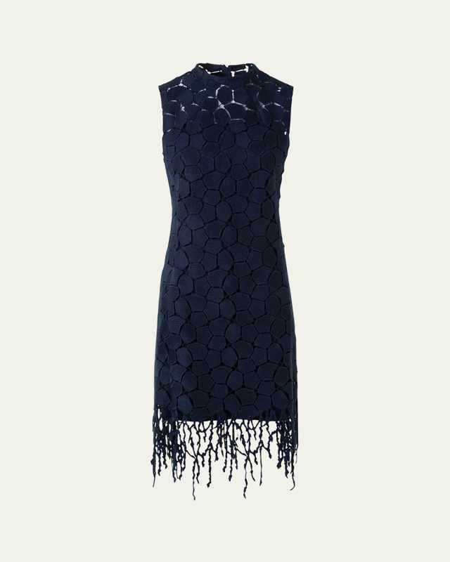 Broken Stone Guipure Sleeveless Fringed Dress